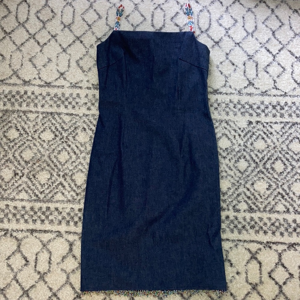 Muse beaded strap jean dress